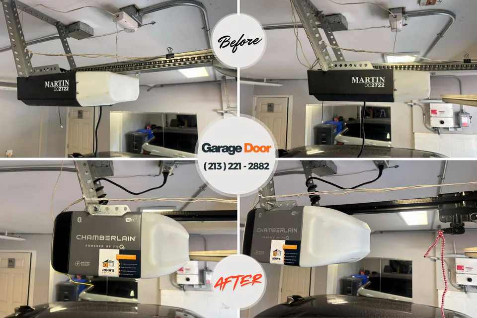 Before and after: garage door repair Coosada, AL